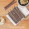 BSIRI Black Pencils Wood Pack of 12 in 7 Inch Tree Bark Wooden Favors in Rustic Twig Pencils Unique Gifts Camping Lumberjack Decorations Party Supplies Novelty Gifts as Natural Pencil