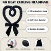 ZILAMPU No Heat Overnight Hair Curlers for Women - 70" Soft Headband Wrap with 9 Hair Rollers for Long Wavy Curls, Gift Set - Black