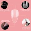 240 Pcs Acrylic Almond Full Cover Nail Tips,Clear Medium Almond Tips Half Matte Artificial False Nails for Home Nail Salons and DIY Nail Art