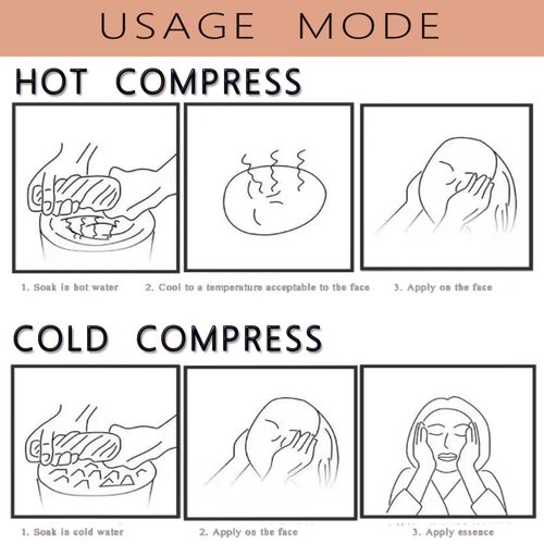 BLACKCROWN 3 Holes Towel Mask Reusable Face Towel Mask Cold Hot Compress Facial Steamer Moisturizing Beauty Skin Care Spa Towels for Facial Steamer Mask for Women Girls Style (A+B) (2 Pack)