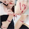 30 Sheet 180Pcs Halloween Zombie Makeovers, Halloween Simulation Horror Fake Bloody Wounds,Simulation Waterproof Tattoo Stickers Temporary Tattoo Bleeding Scars, Halloween Party Cosplay