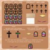 24 Sets Religious Cross Crafts, Scratch Religious DIY Crafts Kit with Rainbow Color Tissue Paper Craft Kit DIY Christian Crafts Resurrection Church Craft Ornaments Jesus Sunday School Craft for Kids