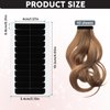 Piriuuo 120 Pcs Hair Extension Tape Tabs Double Sided Tape for Hair Extensions Tape in Extension Remover Tape in Tape Replacement Tape in Hair Extensions Human Hair Wig Tape Beauty Tools, Black