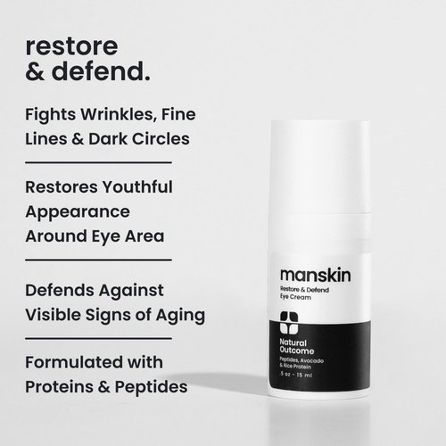 natural outcome Man Skin Eye Cream for Men - Restore & Defend Anti Aging Eye Cream with Peptides, Avocado Oil and Rice Proteins