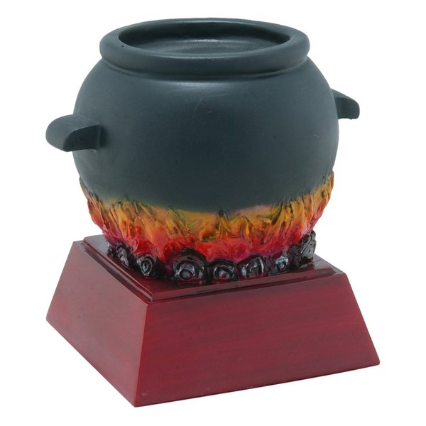Decade Awards Chili Pot Color Resin Trophy- 4 Inch Tall | Engraved Chili Cook-Off Award - Customize Now