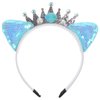 FRCOLOR Sequin Cat Ear Headband Glitter Cat Headbands Glitter Hair Metal Hoop Cosplay Hair Accessory with Pearl Pendant-Random Style