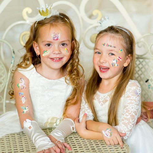 For Unicorn Party Favors - 90+ Style Unicorn Temporary Tattoos for Kids - Perfect for Birthday Decorations,Supplies,Gifts Goodie Bag Fillers, 8 Sheets