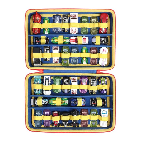 co2CREA Hard Toy Cars Storage Case Compatible with Hot Wheels Toy Cars Set, Toy Car Organizer Case Hold 40 Hot Wheels Cars, Matchbox Cars, Mini Toys (Case Only)