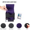 Venssu Card Deck Box for MTG Commander, Mtg Deck Box for Commander Display,Fits 100 Double-Sleeved Cards, 35pt Card Brick, Dice Tray and Dice Tower (Black and Purple)