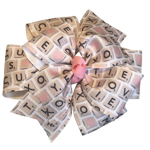 Scrabble Tile Valentine's Day Pinwheel Hair Bow