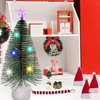1/12 Scale Dollhouse Christmas Decorations – 8inch Pre-Decorated Mini Desktop Christmas Tree, Miniature Wreath, Hats & Scarves – Perfect Holiday Accessories for Dollhouse Décor