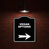 VEGAN OPTIONS Black Sign Arrow Right Aluminum Composite Sign 20 x 24 inches