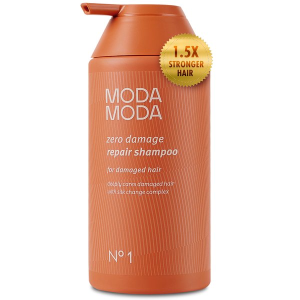 MODA MODA Zero Damage Hair Repair Shampoo for Strengthening Hair | Clarifying Shampoo for Build Up w/Ceramides, Panthenol & Polyphenol | Purifying Shampoo No Sulfates No Parabens 17.63oz