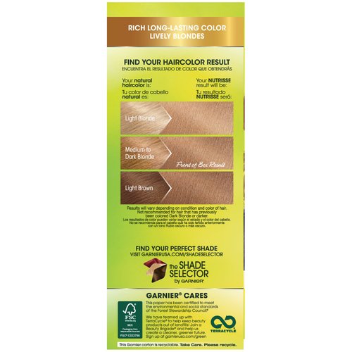 Garnier Nutrisse Nourishing Hair Color Creme, 80 Medium Natural Blonde (Butternut) (Packaging May Vary)