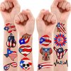 Puerto Rico Temporary Tattoos Puerto Rican Party Decorations Favors Supplies Themed Cute Stickers 10 Sheets 100 PCS Gifts for Baby Girls Boys Class School Carnival