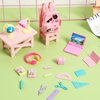 JOINPAYA 18pcs Mini School Supplies Dollhouse: Miniature Model Backpack Laptops Book Paper Ruler Scissors Doll House Accessories Set