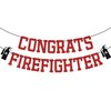 Red Glitter Congrats Firefighter Banner, First in Last Out/Class of 2024/So Proud of You, 2024 Graduation Party Decorations Supplies