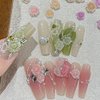 100pcs 3D Flower Nail Charms Rose Flowers Nail Art Charms Camellia Flower Charms for Nails Design Carved Floral Resin Charms Cute Nail Jewels for Nail Art Supplies Flower Nails Charms Nail Decorations