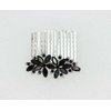 Faship Gorgeous Black Rhinestone Crystal Floral Hair Comb