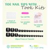 Aegenacess 28pcs Toenail Press on Summer Fake Toe Nails Press ons False Nail Tips Beach Short Pedicure Kit for Women (Black Mixed Dots)