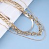 Allereyae Vintage Layered Snake Chain Necklace Chunky Cuban Chain Necklace Gold Thick Chain Necklace Punk Curb Chain Necklace Jewelry for Women