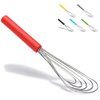Flat Whisk Silicone Handle Non Slip 10" - 5 Wires Whisk with 10 Heads for Kitchen Cooking Color Red by Jell-Cell