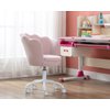CIMOTA Cute Kids Desk Chair,Velvet Bedroom Chair Adjustable Child Computer Chair Swivel Shell Vanity Chairs for Girls Bedroom/Study Room, Light Pink