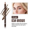 12Pcs brow pencil, wooden hard-core eyebrow pencils, eyebrow pencil medium brown, eyebrow and eyeliner pencils, waterproof and sweat-proof, beginner makeup eyebrow pencil, medium brown