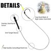 YOTO Carp Fishing Hair Rigs - 24Pcs High Carbon Steel Curved Barbed Carp Hook Swivel Boilies Fishing Rigs with Braided Thread Line Rolling Carp Fishing Accessories, Size #8
