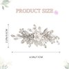 Jeairts Flower Rhinestone Hair Clips Silver Leaf Wedding Hair Pieces Glitter Floral Headpiece Hair Barrette Crystal Bridal Hair Accessories for Women and Girls
