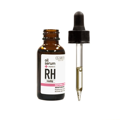 CLARA'S NEW YORK Moisturizing Rosehip Facial Oil Serum 30ml with Vitamin E - for Rejuvenating, Moisturizing and Anti-Aging, Hydrating Oil Serum for Fine Lines and Wrinkles - Made in USA