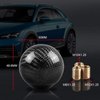 RYANSTAR Carbon Fiber Shift Knob Gear Shifter Knobs with 3 Adapters Round Ball Stick Shifter Level Black
