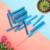 60PCS Hair Perm Rods Set Coolrunner Cold Wave Curlers Perming Rods Plastic Curler Perm Rods with Steel Pintail Comb, DIY Hair Curler Styling Tools for Hairdressing Hair (0.9cm, Blue) (0.9CM) (Blue)