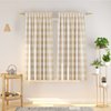 NATUS WEAVER Buffalo Check Curtains 45 inches Long Cotton Basement Beige and White Gingham Plaid Kitchen Window Panels Living Room Checker Drapes Bedroom Rod Pocket Window Treatment 2 Panels