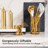 Gold Measuring Cups and Spoons Set - Stackable, Stylish, Sturdy 8-Piece Gold Measuring Spoons Set - Cute Measuring Cup Set, Gold Kitchen Accessories, Gold Kitchen Utensils
