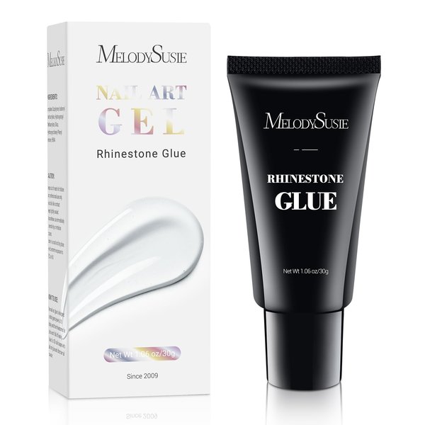 MelodySusie Nail Rhinestone Glue, Gel Nail Glue for Rhinestones for 3D Design Strong Adhesive Nail Gem Glue (30ML Rhinestone Glue)