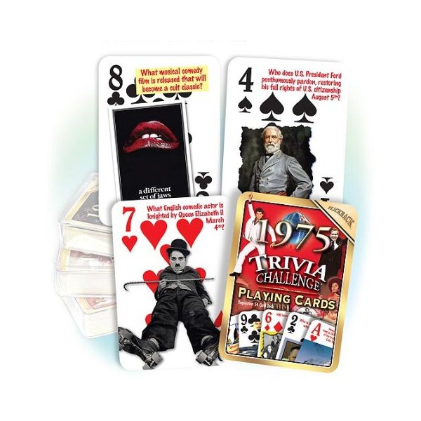 Flickback Media 1975 Trivia Challenge Playing Cards: Birthday Gift