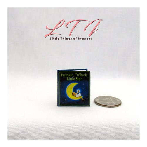Miniature Children Story Book 1:12 Scale Illustrated Readable Book Twinkle Twinkle Little Star Mini Dollhouse Accessories by Little Things of Interest