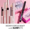 Glamnetic Press On Nails - Silver Belle| Short Round Natural Base Nails with 3D Silver Foil in a Glossy Finish | 12 Sizes - 30 Nail Kit with Glue