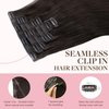 GOO GOO Clip in Hair Extensions Real Human Hair, 16inch 110g 7Pcs, 2A Light Brown, Remy Human Hair Extensions Clip ins for Women, Natural Human Hair