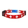 Switzerland Dog Collar | Switzerland Flag | Quick-release Buckle | Made in NJ, USA | for Small Dogs