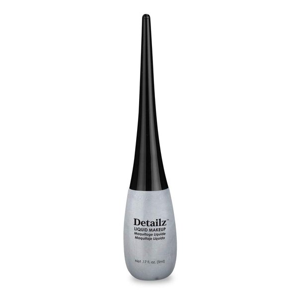 Mehron Makeup Detailz Fine Tip Liquid Makeup | Fine Point Eyeliner| Fine Tip Professional Liquid Face Paint & Eyeliner .17 fl oz (5 ml) (Silver)
