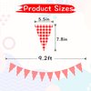 VILIFEVER 2 Pieces Red and White Checkered Banner, Double Sided Red Gingham Pennant Banner for BBQ Picnic Theme Baby Shower Birthday Party Decorations Supplies