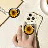 Ksadiye Translucent Clear Phone Grip with Expanding Kickstand,Cell Phone Collapsible Stand Sunflower Flower Design for Smartphones