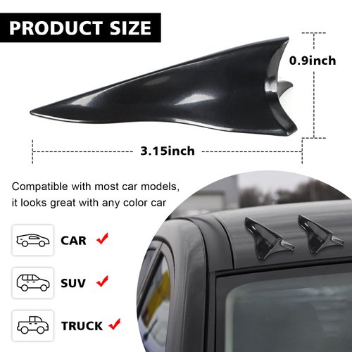 Ouzorp 10Pcs Air Vortex Generator Diffuser Shark Fin Set Kit Compatible with Spoiler Roof Wing Pointed …