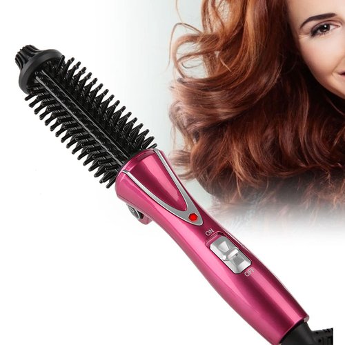 Hair Curler Comb, Heated Styling, Curling Iron Brush, Anti Scald Nylon Bristles, Anti Frizz Electric Curl Wand Heating Hair Wand Curler for All Hair Types(US)