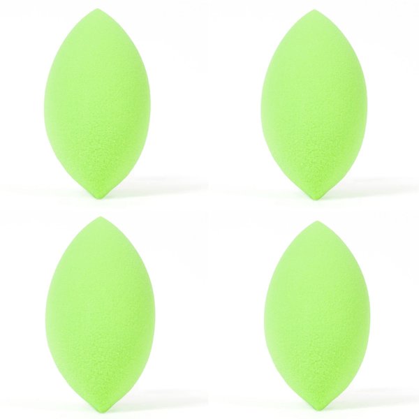 Beauty Junkees Makeup Sponge Blender - Green Oval Foundation Makeup Blender Sponge, Liquid Cream Powder Contour Blending Sponges, Make Up Applicator Cosmetic Blenders, Wet Dry Beauty Sponge Latex Free