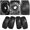 RC Station 4PCS Preglued 17mm hex Wheels and Tires 1/8 Scale RC Buggy RC Tires and Wheels with Foam Inserts 1/8 RC Buggy Tires and Wheels for Typhon, Redcat, Team, Losi, HPI, HPS, 4PCS-Black