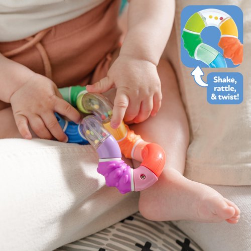 Nuby Twista Teether Toy for Babies - Multicolor Rattle Teething - Toy for Baby Teething Relief - 6+ Months