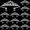 Remuuly 12 Pcs Tiara Crown Princess Crown Headband for Women Girls Silver Queen Crown with Comb Rhinestone Tiara for Bridal Wedding Birthday Prom Party Hair Accessories Cosplay Gift(Rose)